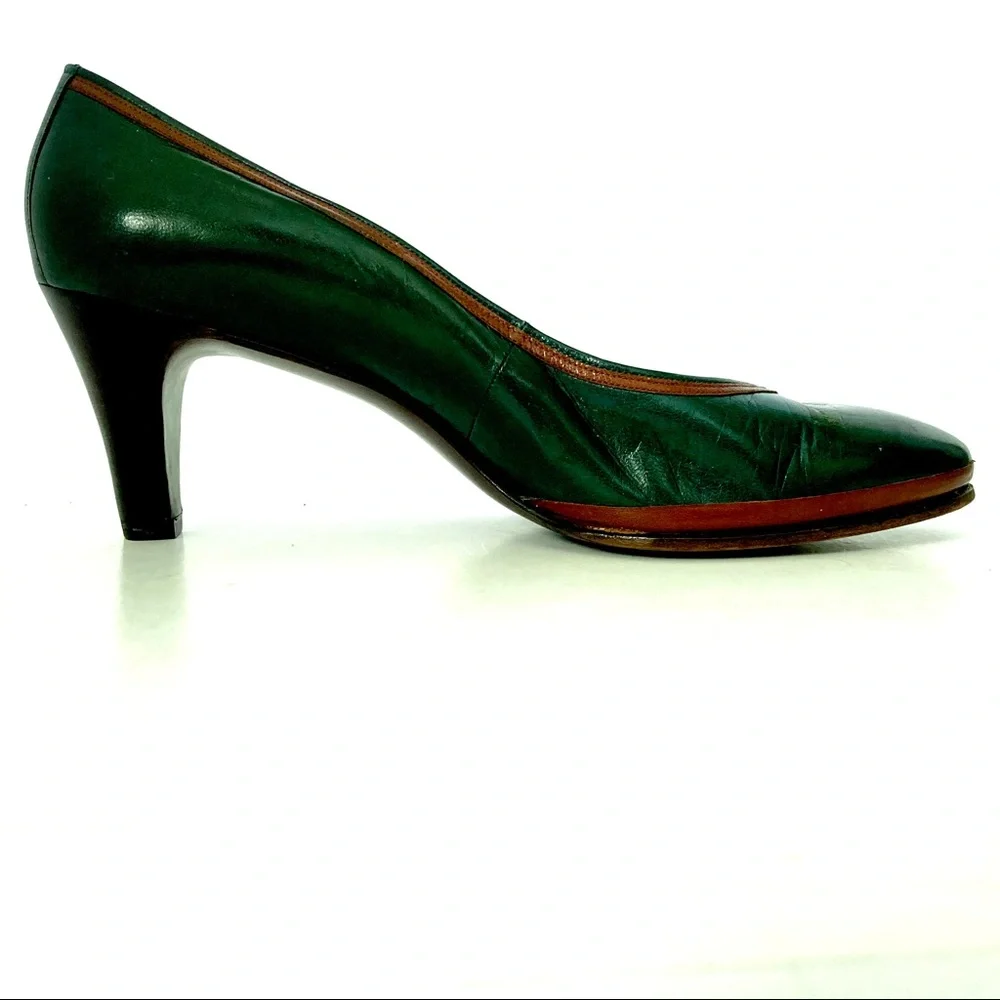 Classic: BALLY of Switzerland all Leather.Dark Green/Brown/Black Luxury Quality - Picture 2 of 8